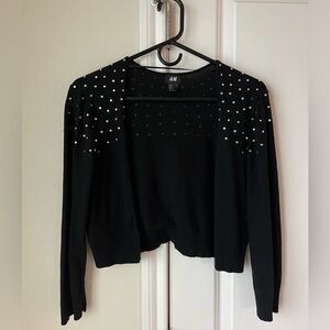 Rhinestone cropped cardigan